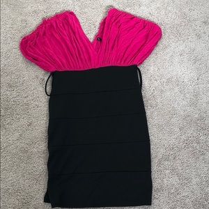 Mini black and pink dress